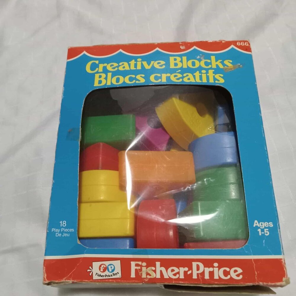 Vintage Fisher Price Creative Blocks with the original box